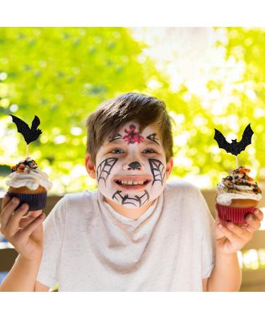 36 PCS Halloween Bat Cupcake Toppers Glitter Halloween Cupcake Picks Bat Baby Shower Cake Topper Kids Boys Girls Birthday Party Decorations Supplies Black cupcake decorations - Buy Online on GoSupps.com