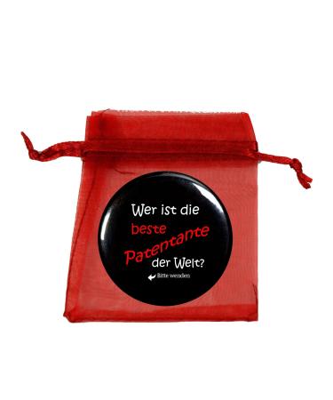 Pocket mirror mirror button Best godmother in the world round 56mm diameter