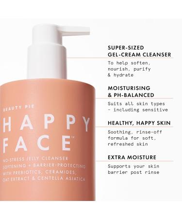 Beauty Pie Happy Face No-Stress Jelly Cleanser Soothing Aloe Oat & Rose Gel-Cream for Hydrated Calm Skin - Buy Online on GoSupps.com