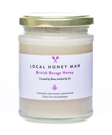 Local Honey British Man/Local Unpasteurized British Borage Honey, 340g