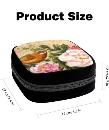 GIAPB Period Bag - Sanitary Napkin Storage and Makeup Pouch (Bird Flower Color) - Buy Online on GoSupps.com
