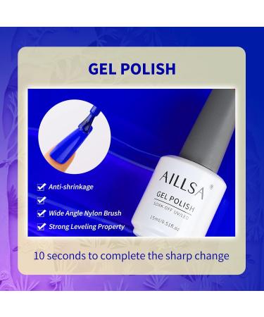 AILLSA Navy Blue Gel Nail Polish - Long Lasting, Chip Resistant 15ML Varnish for Salon & Home Use | Soak Off UV/LED | Gift for Her - Buy Online on GoSupps.com
