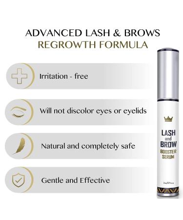 USA Made Natural Lash Growth Serum - Eyebrow & Eyelash Enhancer - Longer Lashes & Brows - 0.17 Fl Oz - Buy Online on GoSupps.com