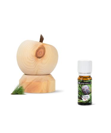 Swiss stone pine with storage plate and 10ml organic Swiss stone pine oil - air-dried Swiss stone pine wood
