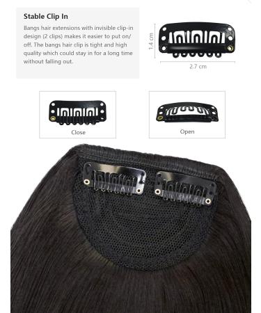 Yamel Bangs Hair Clip in Bangs Hair Extensions Synthetic Dark Brown Flat Bang with Temples Front Face Fringe Bangs Hair Pieces for Women 4# Dark Brown - Buy Online on GoSupps.com