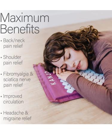 Kanjo Premium Acupressure Mat and Pillow Set for Back & Neck Pain Relief - Memory Foam Pillow - FSA HSA Eligible - Carry Bag Included - Black Onyx - Buy Online on GoSupps.com