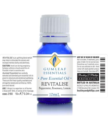 Gumleaf Essentials Revitalise Essential Oil Blend - 10ml Cruelty Free & Vegan 100% Pure & Natural - Buy Online on GoSupps.com