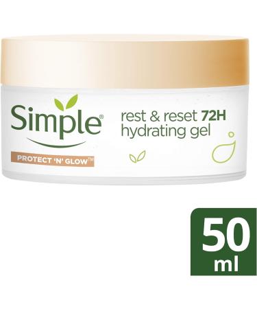 Simple Protect 'N' Glow Rest and Reset 72h Hydrating Gel cruelty-free vegan moisturiser to enhance glowing skin 50 ml (Pack of 3) 50 ml (Pack of 3) Hydrating Gel - Buy Online on GoSupps.com