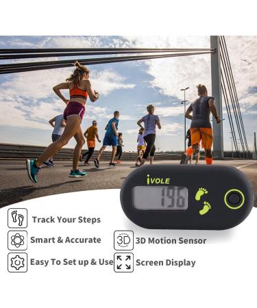 Buy 3D Clip Pedometer | Portable Digital Fitness Tracker for Walking & Running - Perfect for Men & Children - Black - Buy Online on GoSupps.com