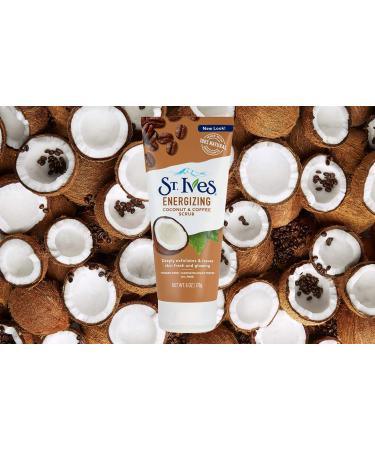 St. Ives Rise and Energize Coconut Coffee Face Scrub 6 oz (Pack of 6) - Dermatologist-Tested, Deep Exfoliating, 100% Natural Exfoliants - Buy Online on GoSupps.com