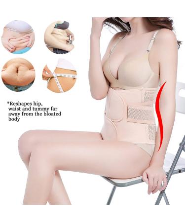 OKPOW Postpartum Belly Wrap - High Elastic Body Shaper Belt for Women, Maternity After Birth - Nude, Large - Buy Online on GoSupps.com