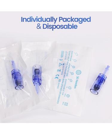 Yofuly 36 Pins Microneedling Needles - Replacement Cartridges for Dermapen | 10-Pack Bayonet Microneedling Needle Kit - Buy Online on GoSupps.com