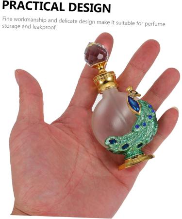 IWOWHERO 1pc Peacock Essential Oil Bottle Glass Perfume Bottle Liquid Bottle Women Perfume Bottle Liquid Dispenser Empty Perfume Bottle Home Perfume Bottle Glass Empty Holder Liquid Holder 10.50X3.10X2.20CM Green - Buy Online on GoSupps.com
