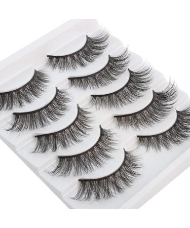 Buy Cat Eye 3D Faux Mink Eyelashes - 5 Pairs of Soft Fluffy Reusable Strip Lashes | Naturally Stunning | Nerwimzen by Glowing Win - Buy Online on GoSupps.com