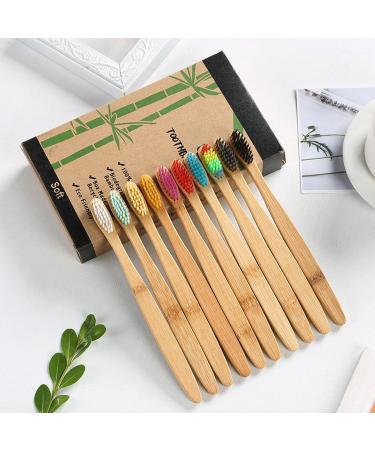 Oshhni Wooden Toothbrush Set | 6x & 10x Soft Bristles | Colorful & Comfortable Handle for Easy Cleaning - Eco-Friendly Adult & Kids Toothbrushes - Buy Online on GoSupps.com