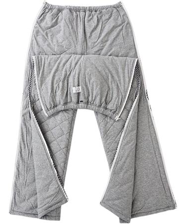 Daily Wear Incontinence Nursing Pants are Suitable for Postoperative Nursing of Injured and Fractured Men's Zipper Warm Pants (Color : Grey Size : XXL-XXLarge) 2X-Large-XXLarge Grey