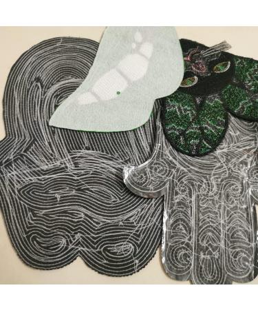 Green Sequin Patch DIY Clothing Embellishment - Beaded Embroidered Pattern Decals - Buy Online on GoSupps.com