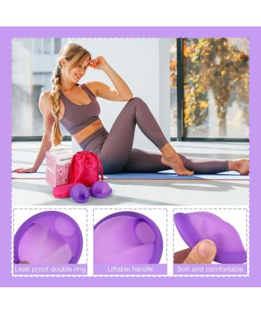 MineUp Menstrual Disc Set - Silicone Menstrual Cups for Sports & Swimming | 2 Pieces (Purple S+L) - Eco-Friendly Alternative to Tampons - Buy Online on GoSupps.com