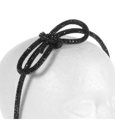FRCOLOR Crystal Rhinestone Headbands Jeweled headbands Weave Narrow Hair Bands with Bow Fashion Headband Double Rows Sparkly Beaded Hair Hoops with Teeth Non Slip Hair Hoop for Women Girls Black - Buy Online on GoSupps.com