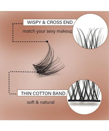 Veleasha 72pcs DIY D Curl Lash Clusters | Volume & Natural Look Individual Lashes | 8-16mm Mix Length False Eyelashes for Home Extensions - Buy Online on GoSupps.com