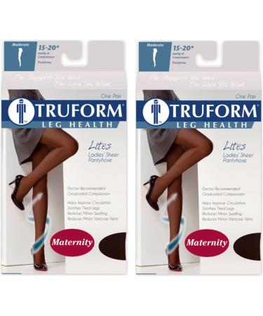 Truform Sheer Maternity Pantyhose 15-20 mmHg Compression | Tummy Support | 20 Denier | Beige X-Tall | 2 Count - International Shipping Available - Buy Online on GoSupps.com