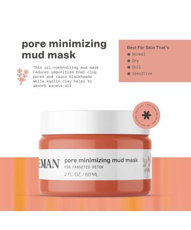 Freeman Pore Minimizing Clay Mud Facial Mask - Vegan Cruelty-Free Oil Control - 2 fl. oz. | Breakout Prone Skin | International Shipping Available - Buy Online on GoSupps.com