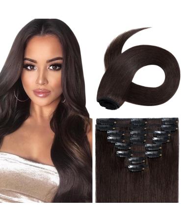 20 60 cm 65 120 g 8 strands Remy-Rechhaar-Extensions with clip human real hair set for the whole head 25cm-70g 02# MARRONE Scuro
