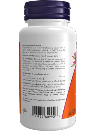 Now Vit K-2 100mcg 100vcap - Buy Online on GoSupps.com