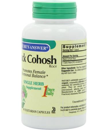 Nature's Answer Black Cohosh 50 mg - Full Spectrum Herbal Supplement, 90 Veg Capsules - Buy Online on GoSupps.com