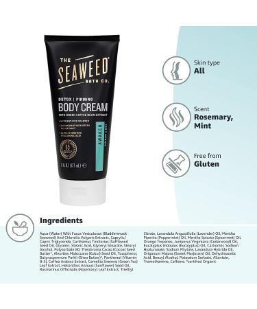 Detox Cellulite Cream - Seaweed Bath Co. Awaken Rosemary & Mint, 6 oz | Firming & Toning - Buy Online on GoSupps.com