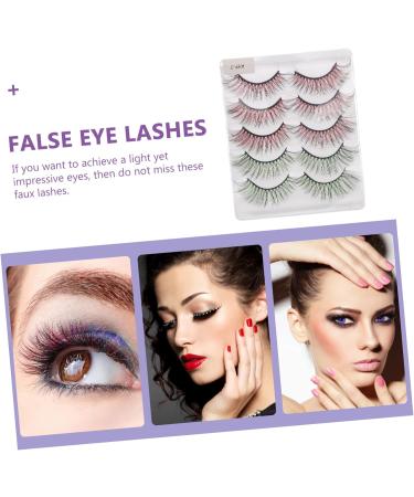 FOMIYES 10 Pairs Colored False Eyelashes Faux Lashes Party Eyelashes Eye Makeup Tools Fake Eyelash False Eye Lashes Makeup Eyelashes Fake Lashes False Lash Set Halloween 5d Imitation - Buy Online on GoSupps.com
