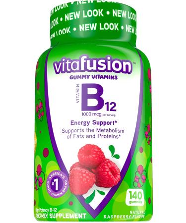 VitaFusion B12 Gummies - Natural Raspberry Flavor, 1000 mcg, 140 Count - Buy Online on GoSupps.com