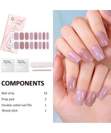Semi Cured Gel Nail Strips Gel Nail Stickers - 16 Pcs Nail Stickers for Nail Art Soft Self-Adhesive Gel Nail Wraps Easy Apply & Remove for Salon-Quality Manicure Kit (UV/LED Lamp Required) (BSG-0320) - Buy Online on GoSupps.com