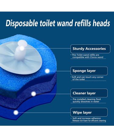 48PCS Upgraded Disposable Toilet Wand Refills - Compatible with Clorox Toilet Wand - Blue Bowl Brush Heads - Buy Online on GoSupps.com