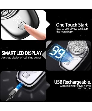 Mini Portable Electric Shaver for Men | USB Rechargeable LCD Screen | 2024 Pocket Size Razor for Home Car & Travel - Buy Online on GoSupps.com