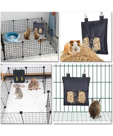 Rabbit Hay Feeder Bag Small Animal Hanging Feeder Sack Oxford Cloth Fabric Guinea Pig Hay Feeder for Rabbit Guinea Chinchilla Black - Buy Online on GoSupps.com