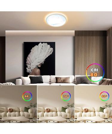 Wholede LED Ceiling Lamp - 24W Round Moon Motif 3000-6500K Ultra Thin with Remote Control for Children's Room & Living Room - 29.5cm - Buy Online on GoSupps.com