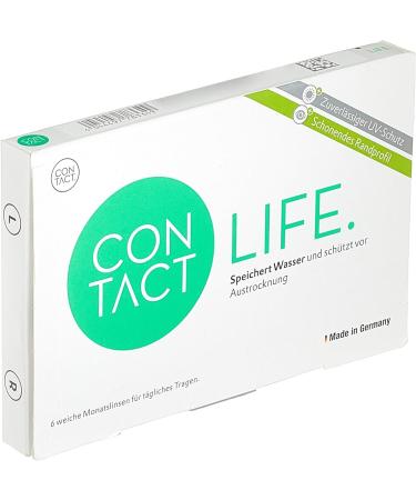 Contact Life Natural Monthly Lenses - 6 Pieces BC 8.90mm Dia 14.20mm -5.75 Dioptria - Soft Contact Lenses for Clear Vision - Buy Online on GoSupps.com