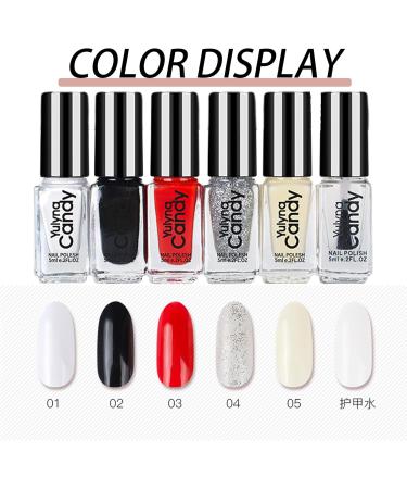 Nail Varnish Set - Non Toxic Nail Polish Set Quick Dry & Long Lasting Nail Lacquer Black Red White Color Nail Paint Home DIY Manicure Gift Set for Women Girl Pianist - Buy Online on GoSupps.com