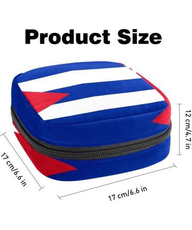 Menstrual Pad Bag with Zipper - Ladies Napkin Pouch & Tampons Collection Bag for Women & Girls (Cuba Flag Design) - Buy Online on GoSupps.com