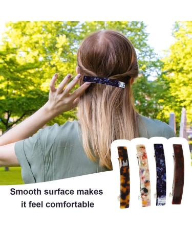 4 Pieces Acrylic Hair Clip Automatic Hair Clips Acetate Hair Pin for Fine Hair and Medium Thick Hair French Vintage Hair Accessories for Women Girls - Buy Online on GoSupps.com