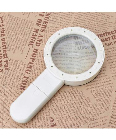 30X Lighted Glass Handheld Reading Magnifier Glass with 12 LED Lights for Seniors & Kids Double Glass Lens - Buy Online on GoSupps.com