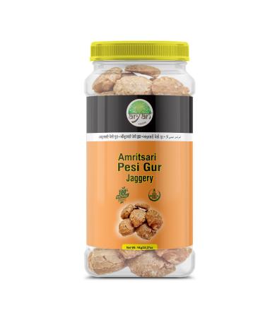 Aryan Jaggery | Amritsari Pesi Gur | Natural Sweetener | Indian Unrefined Sugar Cane Goor | No Artificial Flavors & Preservatives | Chemical Free-1Kg