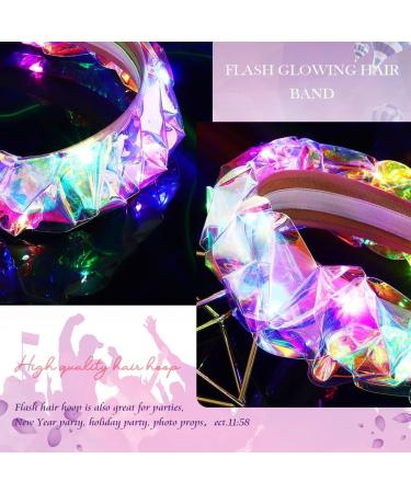 Yean Light Up Headband Flashing Hair Band LED Braided Hair Hoops Luminous Hair Accessories for Christmas Halloween Lighted Party (Braided) - Buy Online on GoSupps.com