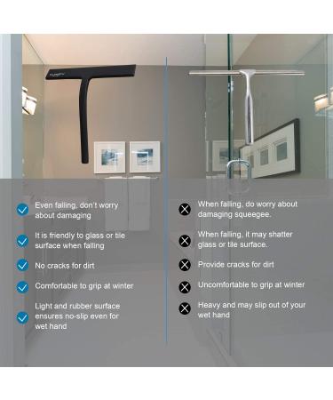 RICHMIRTH 9 Inch Silicone Rubber Blade Shower Squeegee - Window, Car, Bathroom Glass Cleaner - Black - Buy Online on GoSupps.com