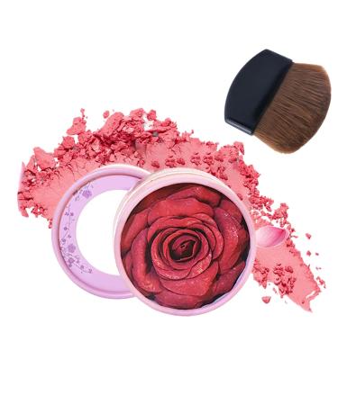 Cheek Powder 10ml Brightening 3D Rose Petal Design Blush Powder for Face Makeup For Travel Home Outdoors School and for Girlfriend Wife Friend Sister