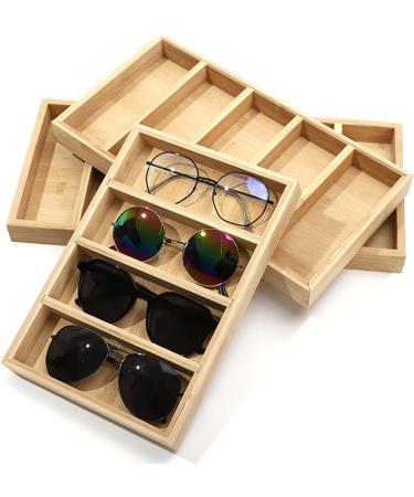 Xxxxw Glasses Holder Stand - 4/5/6 Grid Wood Sunglasses Organizer & Display Box | Jewelry Display Case | Perfect Decorative Gift - Buy Online on GoSupps.com