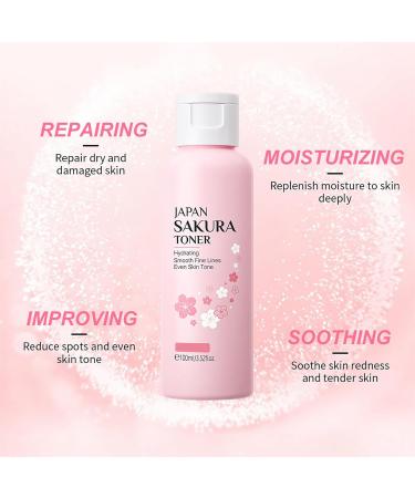 Sakura Toner for Face - Sakura Face Toner Essence Water - Sakura Water for Face - Moisture Hydrate Plump Facial Toner for Women - Smooth Tender Restore Elasticity - Improve Radiant Firm Lift Skin Pore - Buy Online on GoSupps.com