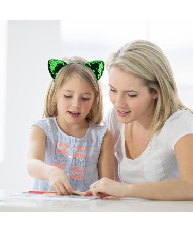 Bezavea 10 Pieces Cat Ear Hair Hoops Hair Hoop Shiny Reversible Sequin Cat Ears Headbands Glitter Cat Ears Headband Cat Ears Headbands Sequins for Women Girls Daily Life and Party Supplies - Buy Online on GoSupps.com