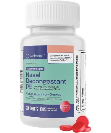 WELMATE Respiratory Relief Bundle: Guaifenesin 600 Mg Mucus Relief (200 Bi-Layer Tablets) + Phenylephrine HCl 10 mg Nasal Decongestant PE (200 Tablets) Sinus Cold & Allergy Support - Buy Online on GoSupps.com